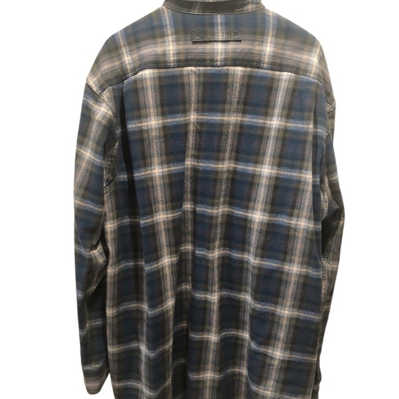 Duluth Trading Mens 2XL Tall Blue Gray Plaid Men's Shacket Shirt Heavyweight L/S - Picture 2 of 5